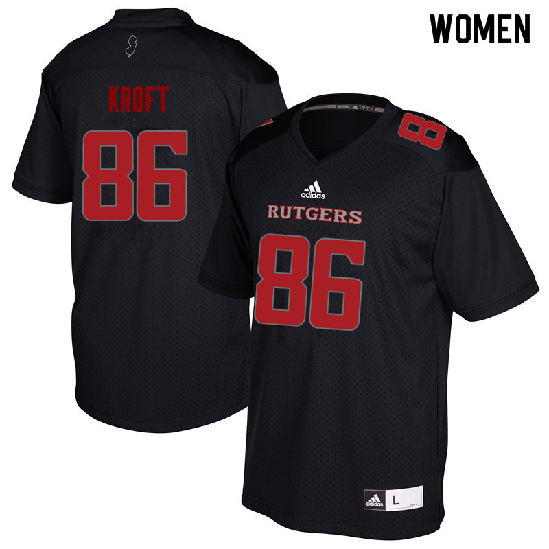 Women #86 Tyler Kroft Rutgers Scarlet Knights College Football Jerseys Sale-Black